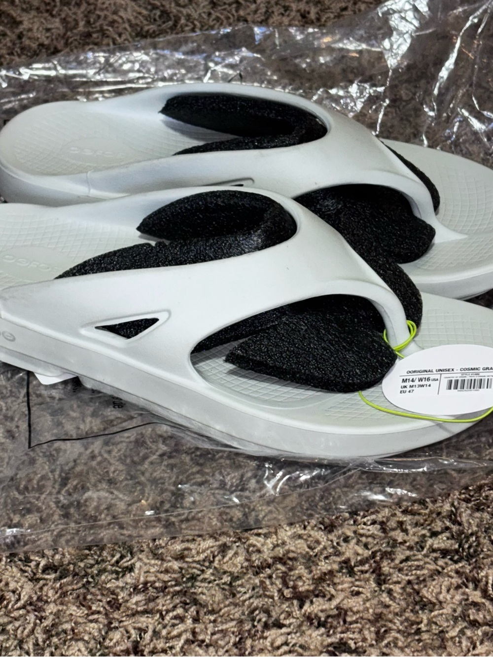 OOFOS OOriginal Unisex Sandals ORIGINAL Style 1000 Cosmic Gray US M 14 W 16 New